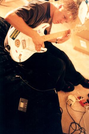 Jason Torens recording guitar